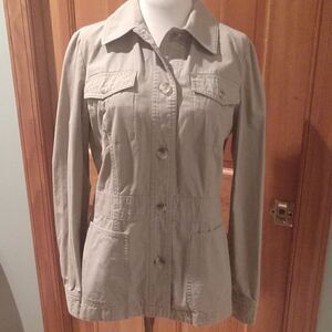 Tan Utility Cotton Blazer Size Small
